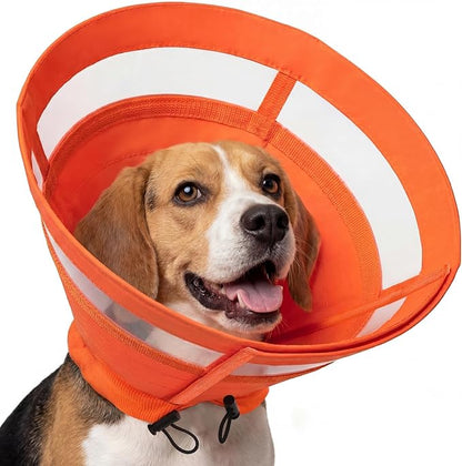 ASENKU Dog Cone Collar, Protective Recovery Dog Collar After Surgery, Comfy Adjustable Cone for Dogs to Stop Licking, Pet E-Collar for Small, Medium & Large Dogs(Orange, M)