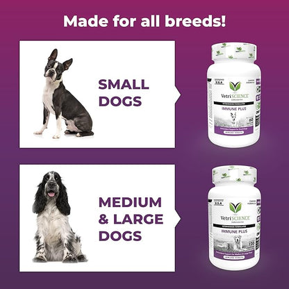 VetriScience Immunity Health Easy-Open Capsules, Supplement for Small Dogs, Cell Advance Immune and Allergy Support with Antioxidants, Hypoallergenic Formula, 60 Count