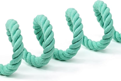 Mile High Life Dog Leash, Braided Cotton Rope Leashes with Leather Tailor Tip with Leather Tip - Heavy Duty Metal Clasp, 6FT, 1/2" Thick - Wedding, Walking Leash for Medium Large Dogs(Green)