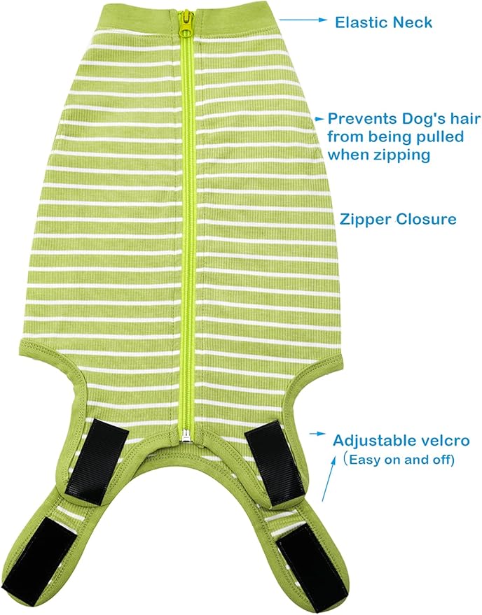 Dog Surgery Recovery Suit - After Spay, Abdominal Wounds Post Surgical Recovery, Anti Licking Breathable Dog Onesies for Small, Medium & Large Pet, Alternative Bandages Cone E-Collar