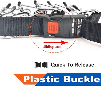 Supet Dog Prong Collar, Dog Choke Collar Adjustable Dog Pinch Collar with Quick Release Buckle/Nylon Cover for Small Medium Large Dogs