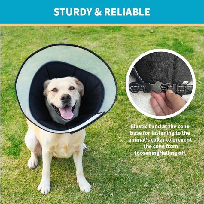 Dog Cone Collar, Pet Cone for Dogs to Stop Licking, Comfy Dog Cones for Large Medium Small Dogs, Soft Cones for Dogs After Surgery, Cone of Shame for Dogs Head Neck Elizabethan Collar
