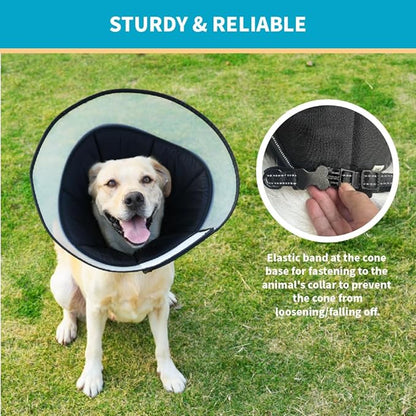 Dog Cone Collar, Pet Cone for Dogs to Stop Licking, Comfy Dog Cones for Large Medium Small Dogs, Soft Cones for Dogs After Surgery, Cone of Shame for Dogs Head Neck Elizabethan Collar