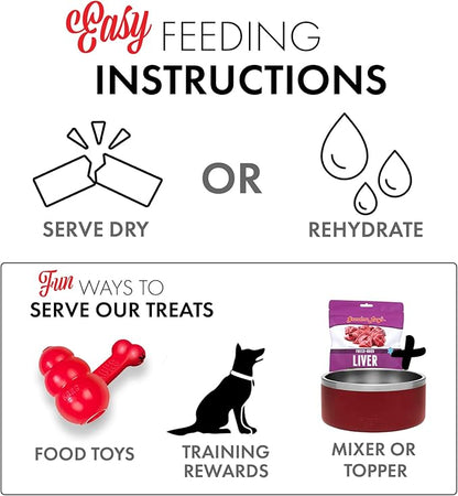 Grandma Lucy’s Singles Pet Treat, Freeze-Dried Single Ingredient Treats for Dogs and Cats - Liver, 2.5 oz