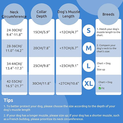 Dog Cone Collar - Soft Elizabethan Collar for Dogs After Surgery, Comfy Cone for Dogs to Stop Licking, Adjustable Dog Cone Alternative for Wound Healing (Navy S)