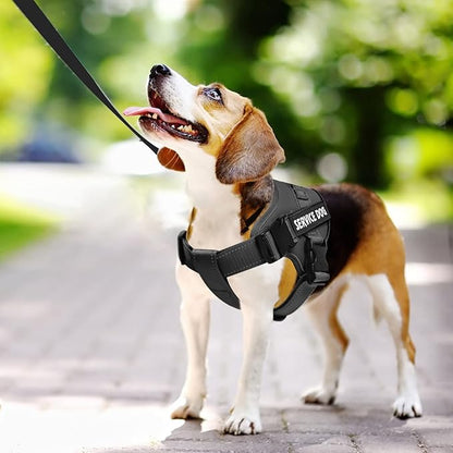 voopet Service Dog Harness, Emotional Support Pet Vest Harness, Reflective Breathable & Adjustable No Pull ESA Harness for Small Medium Large Dogs (with 4 PCS Removeable Tags),XX Small (Pack of 1)
