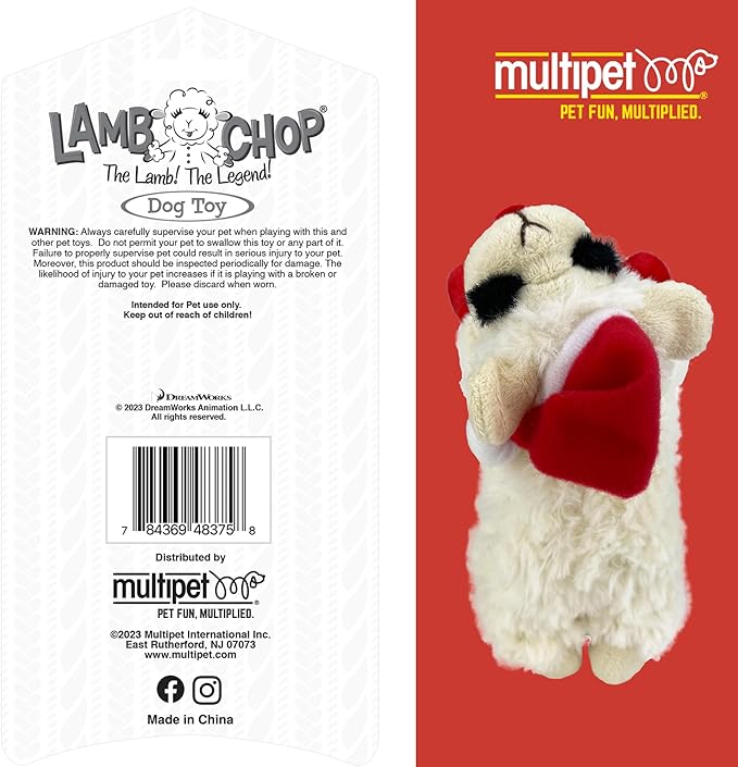 Multipet Toy Dog Lamb Chop Santa, 1 ea