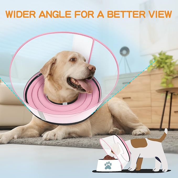 Raised Dog Cone Collar Alternative After Surgery, Soft Dog Cone for Small Medium Large Breeds to Stop Licking, Pet Neck Donut Collar After Surgery