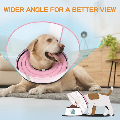 Raised Dog Cone Collar Alternative After Surgery, Soft Dog Cone for Small Medium Large Breeds to Stop Licking, Pet Neck Donut Collar After Surgery