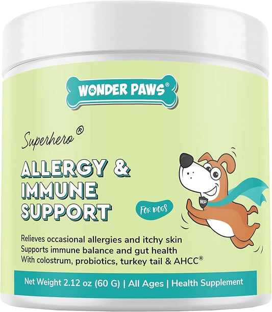 Premium Allergy & Immune Probiotics for Dogs – Allergy Relief, Itchy Skin Relief, Scratching, Digestion, Seasonal Allergies & Immune Support - Allergy Immune + Itch With Quercetin & Mushrooms - 2.12oz