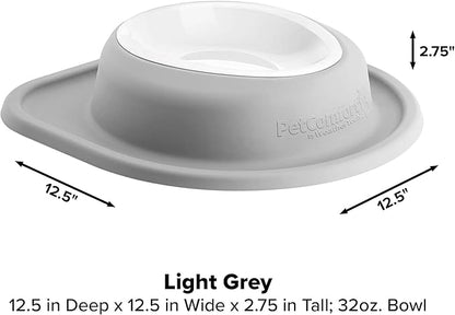 WeatherTech Single Low Pet Feeding System w/Plastic Dog/Cat Bowls - 32 oz (4 Cups) Light Grey (PSL3203LG)