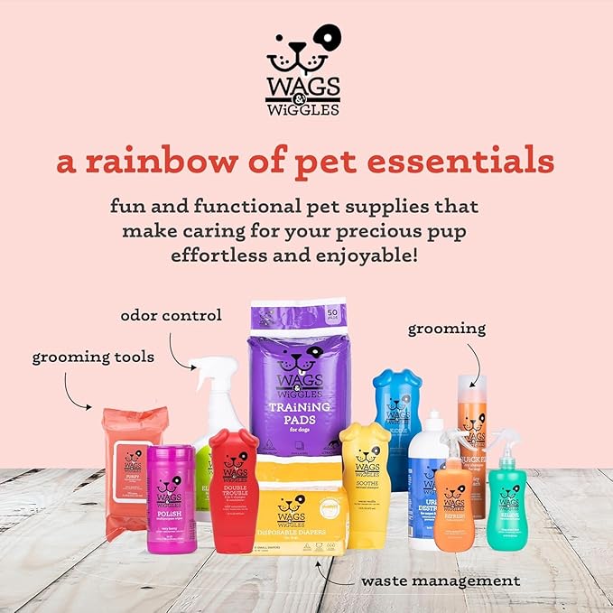 Wags & Wiggles Purify Hypoallergenic Dog Wipes for Sensitive Skin, Paw and Body Grooming Wipes with Gentle Plant Based Formula for Everyday Cleaning, Zesty Grapefruit Scent, 100 Count