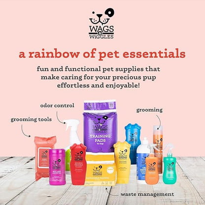 Wags & Wiggles Purify Hypoallergenic Dog Wipes for Sensitive Skin, Paw and Body Grooming Wipes with Gentle Plant Based Formula for Everyday Cleaning, Zesty Grapefruit Scent, 100 Count