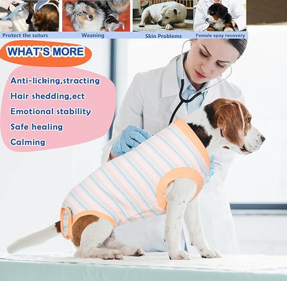Recovery Suit for Dogs,Dog Cone Alternative Zipper Surgery Suit Female Spay,Soft Dog Surgery Suit for Anti Licking,Breathable Surgical Suit for Dogs Female Spay