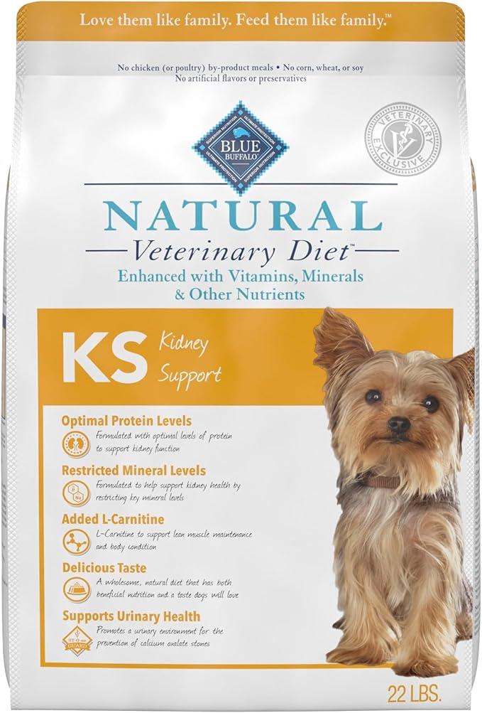 Blue Buffalo Natural Veterinary Diet KS Kidney Support Dry Dog Food, Chicken 22-lb bag