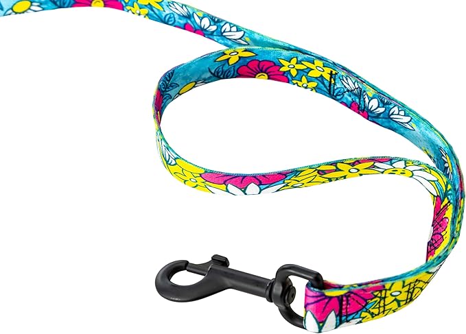 Wolfgang Heavy Duty Dog Leash, Pull-Tested for Walking & Training, LazyDaisy Print, Dual Handle Large
