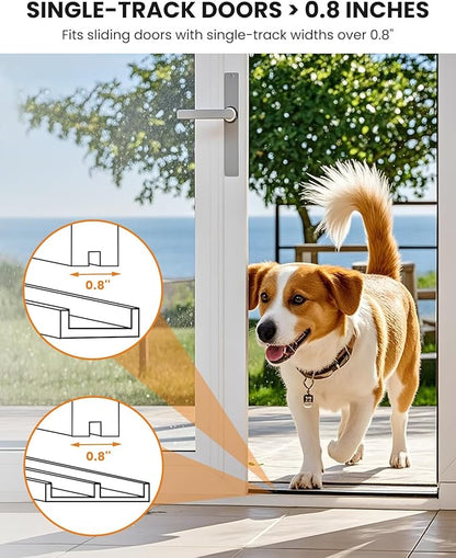 Dog Door for Sliding Glass Insert for Cat Doggie Doggy Pet Doors with Lock, Adjustable Height 80.71" to 86.61"
