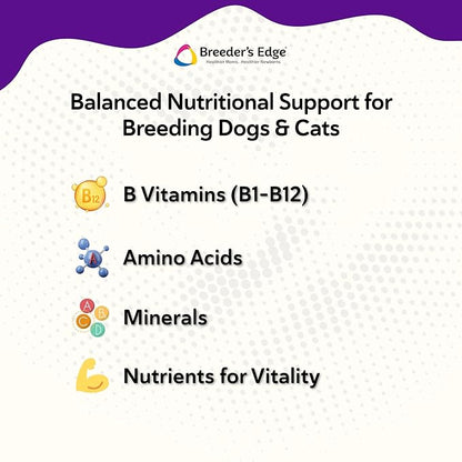 Breeder’s Edge B Strong Powder, B-Complex Vitamin Supplement for Dogs and Cats, Supports Reproductive Health, Promotes Normal Heat Cycles, and Helps Maintain Energy, 1kg