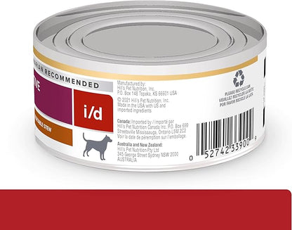 Hill's Prescription Diet i/d Digestive Care Chicken & Vegetable Stew Canned Dog Food, Veterinary Diet, 5.5 oz., 24-Pack Wet Food