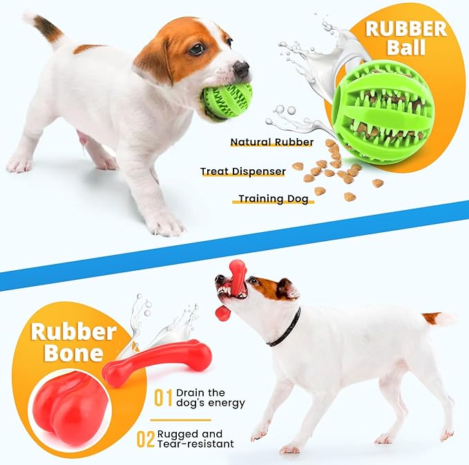 8 Pack Puppy Toys for Small Dogs, Luxury Dog Chew Toys with Squeaky Plush Toys, Rope Toys and Ball, Teething Toys for Puppy Supplies