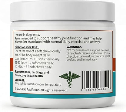 Hip & Joint Dog Chews – Glucosamine, Chondroitin, MSM, Turmeric & Collagen for Joint Health & Mobility – High-Potency Supplement for Dogs of All Breeds & Sizes – Active Lifestyle Support