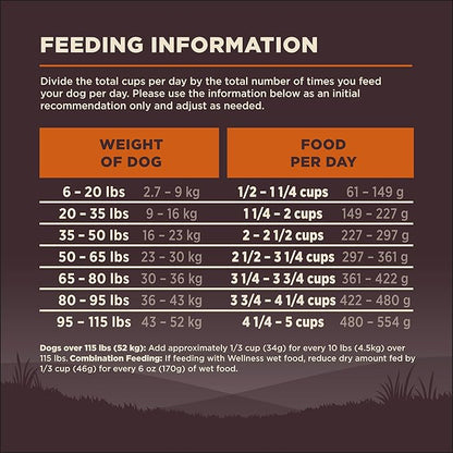 Wellness CORE Dry Dog Food, Grain-Free, High Protein, Natural, Original Turkey & Chicken Recipe, (12-Pound Bag)