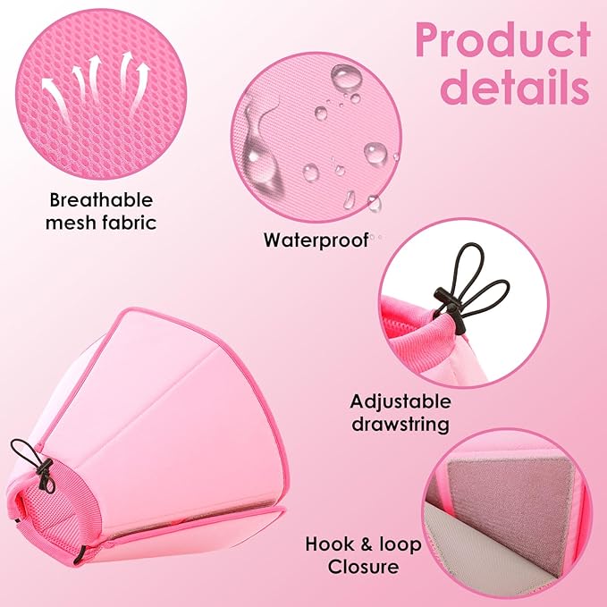 AOFITEE Dog Cone Collar, Adjustable Dog Cone for Dogs to Stop Licking, Breathable Elizabethan Collar for Small Medium Large Dogs Cats, Soft E-Collar Wound Healing After Surgery(Pink,Small)