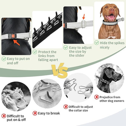 Mayerzon Martingale No Pull Collar for Medium Large Dogs, Patented Anti Pull Dog Collar with Buckle for Walking Training, with Neoprene Padding and Reflective Stitching, Adjustable(Grey, L)