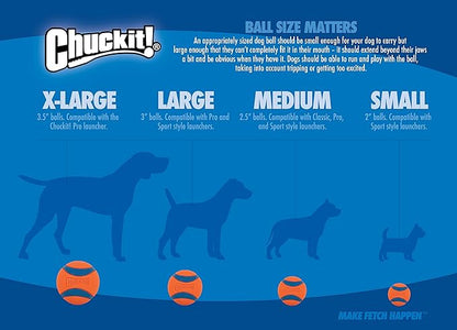 Chuckit! Ultra Ball Dog Toy - Medium Bouncy Fetch Balls for Dogs 20-60 lbs - Made from Durable Rubber - Floating Water Pet Toys - Size Medium - 2.5-inch Diameter -,2 Count (Pack of 6)