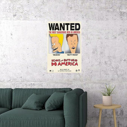 Rectify the Race Beavis And Butthead Do America Movie Mike Judge Bruce Willis 18x24 Poster