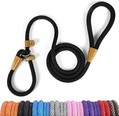 lynxking 8 FT Dog Leash Slip Lead 2 Pack Strong Heavy Duty Braided Dog Training Leash No Pull Training Lead Leashes for Medium Large and Small Dogs