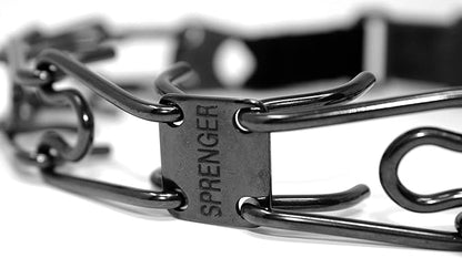 Herm Sprenger Black Stainless Steel Prong Dog Training Collar with Quick Release Buckle No-Pull Collar for Dogs Large (Black, 24in (60cm) x 4mm)