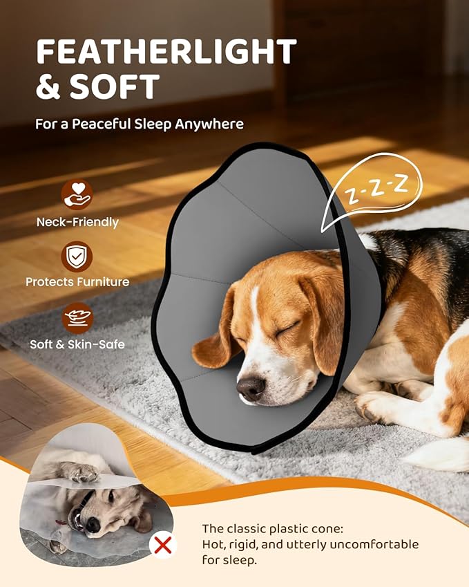 MIDOG Dog Cone Collar After Surgery, Soft Dog Cone Alternative to Stop Licking,Adjustable Elizabethan Recovery Cones for Small to Large Sized Dogs