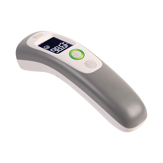 HealthSmart Digital Temporal Thermometer with No Contact Infrared Technology, Babies, Children or Adults, Test Temperature of Objects or Air with Alarm and Memory Function, FSA & HSA Eligible