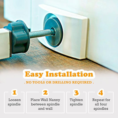 Wall Nanny - Baby Gate Wall Protector (Made in USA) Protects Walls and Doorways from Pet Gates - for Pressure Mounted Indoor Safety Baby Gates - White