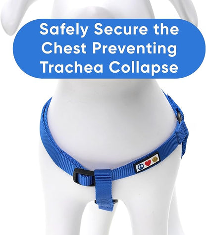 Pawtitas Solid Step-in Dog Harness – Adjustable No-Pull Vest for Puppies to Seniors, Safe & Comfortable S Blue