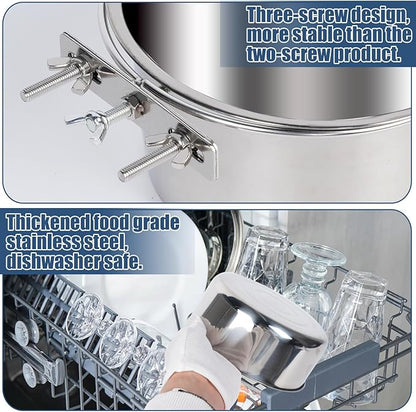 Dog Crate Water Bowl No Spill, 2 Pack Stainless Steel Large Dog Bowls, Hanging Dogs Kennel Water and Food Bowls for Crate Cage，Metal Feeder Dish Coop Cup for Medium Large Dogs Pets