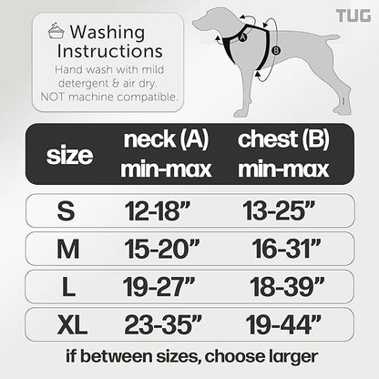 TUG Dog Harness with 2 Leash Connection Points | Adjustable, Padded, Lightweight | Handle on Back | No-Pull Front Clip (Large, Green)