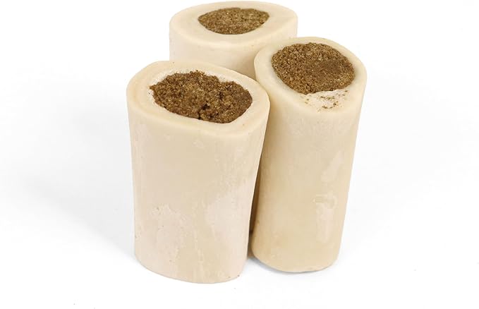 Cadet Stuffed Shin Bone, Long-Lasting Dog Chew Bones for Aggressive Chewers, High Protein Filled Bone Dental Chew for Dogs, Peanut Butter Flavor Filling, 3-4" for Small Dogs, 3 Pack