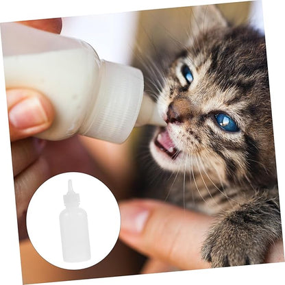 4pcs Silicone Pet Nursing Bottles for Kitten Formula Milk Replacer Easy Clean Reusable Cat Bottle Caps