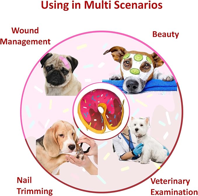Inflatable Dog Neck Donut Collar for Post Surgery Recovery - Alternative to Elizabethan Collar (Medium Size)