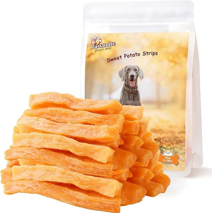 Pawmate Sweet Potato Dog Treats, Healthy Low Fat Dog Chews Rawhide Free Grain Free Training Treats for Small Medium Large Dogs 27-31 Counts
