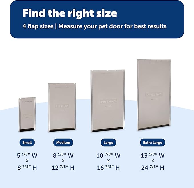PetSafe Original Replacement Flap - Doggie Door Vinyl Replacement Flap for Sliding Glass Pet Door - Durable & Made with Non-Toxic Materials - 8 7/8" H x 5 1/8" W - Large