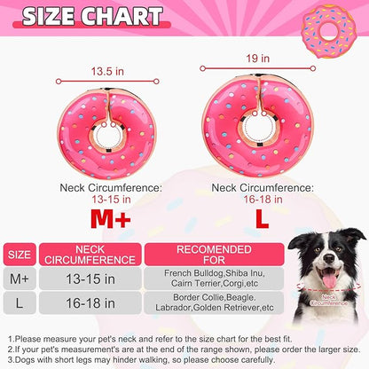 KOOLTAIL Inflatable Dog Cone Collar, Soft Donut E Collar for Dogs After Surgery to Stop Licking Enhanced Alternative, Blow Up Pet Neck Pillow Recovery Adjustable Cone for Dog Cat, Upgrade Size,Donut M