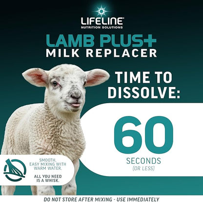ANNUSO LIFELINE Lamb Plus+ Milk Replacer, 25lb Bag - 23% Protein & 30% Fat - Enhanced with LifePulse for Added Support - Encourages Immune, Digestive & Respiratory Health - Easy-Mix Powder