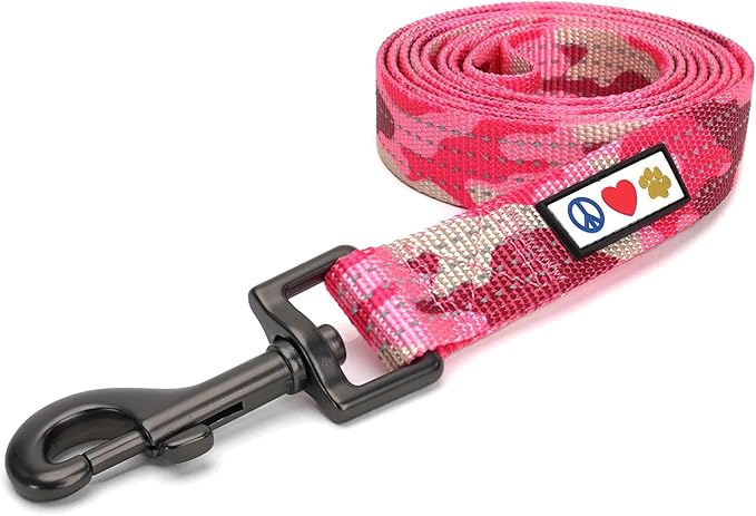 Pawtitas Camo Pink Dog Leash 6 ft XS/S Reflective Durable Lightweight Dog Lead for Small Dogs and Puppies
