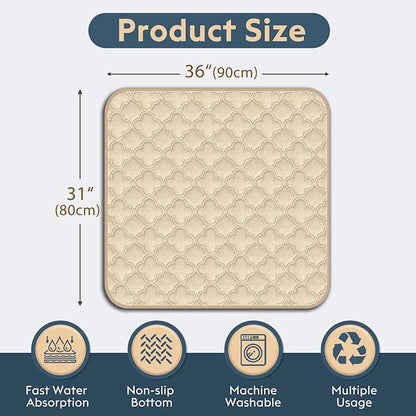 FunFurry Washable Pee Pads for Dogs - 2 Pack Reusable Pee Pads，Waterproof Puppy Pads，Pet Training Pads，Super Absorbent with Dog Paw Shape Non-Slip Backing (Cream, 31" X 36" - 2 Pack)