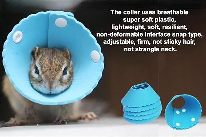 Squirrel Elizabeth Collar, Sugar Glider Protection Cone Neck Recovery Collar, Elizabeth Anti-Water E-Collar Cone for Small Animals, Soft Pet Neck Cone for Squirrel (for Chipmunk/Sugar Glider)