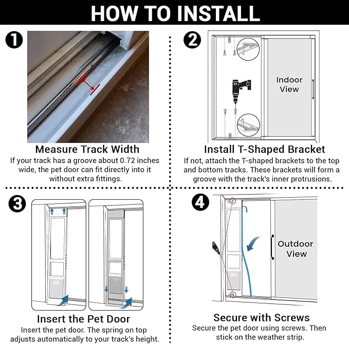 Dog Door for Sliding Glass Door - Large Doggy Door for Sliding Door Dog Door Insert - 78 3/8 Inch to 82 1/2 Inch Height Adjustable Pet Door with Lock - Openning Size: 11" W x 15.7" H