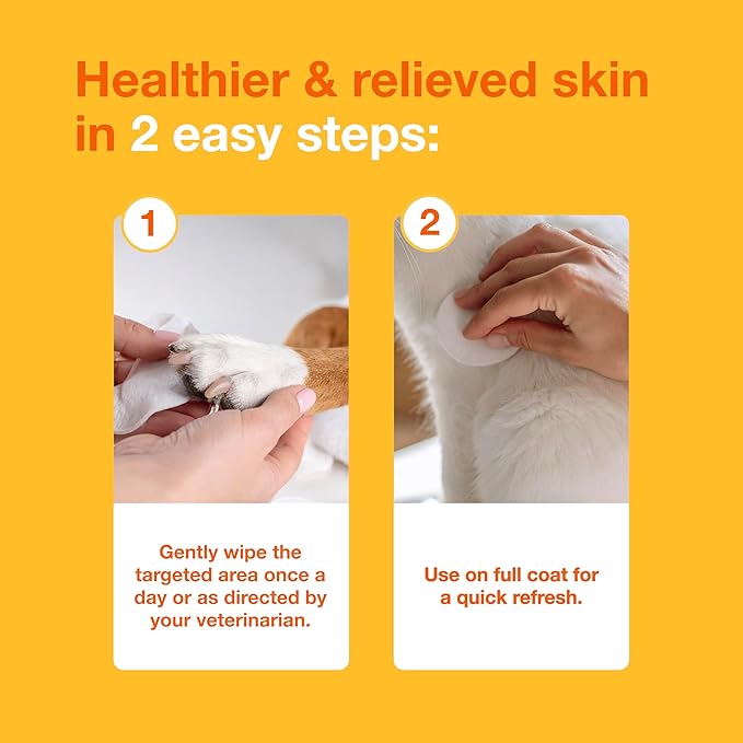 Douxo S3 Pyo Pads, Contains 3% Chlorhexidine & 0.5% Ophytrium, Antiseptic & Hydrating, For Bacterial or Yeast Skin Infections, For Dogs and Cats, 30 Pads